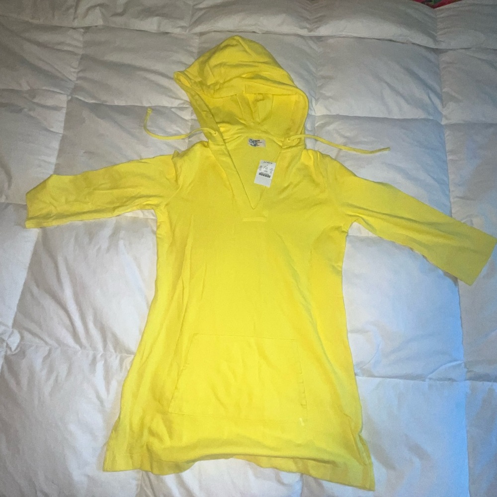 J. Crew Yellow Hooded Swim Coverup NWT